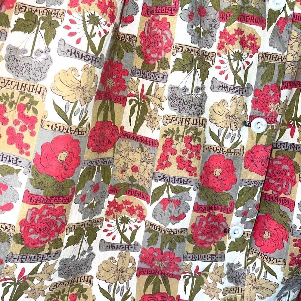 Sherry Lynn Leisure Wear Romper Skirt Set Womens Large L Vintage Botanical Print - Picture 13 of 16